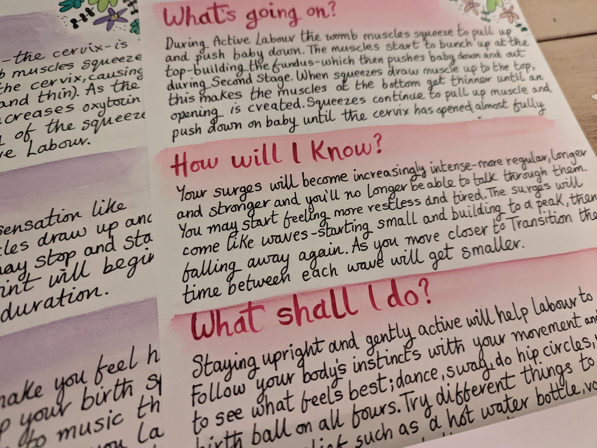 Stages of Natural Birth Doula Handouts: Labour Stages Handouts for Antenatal Classes (PDF)