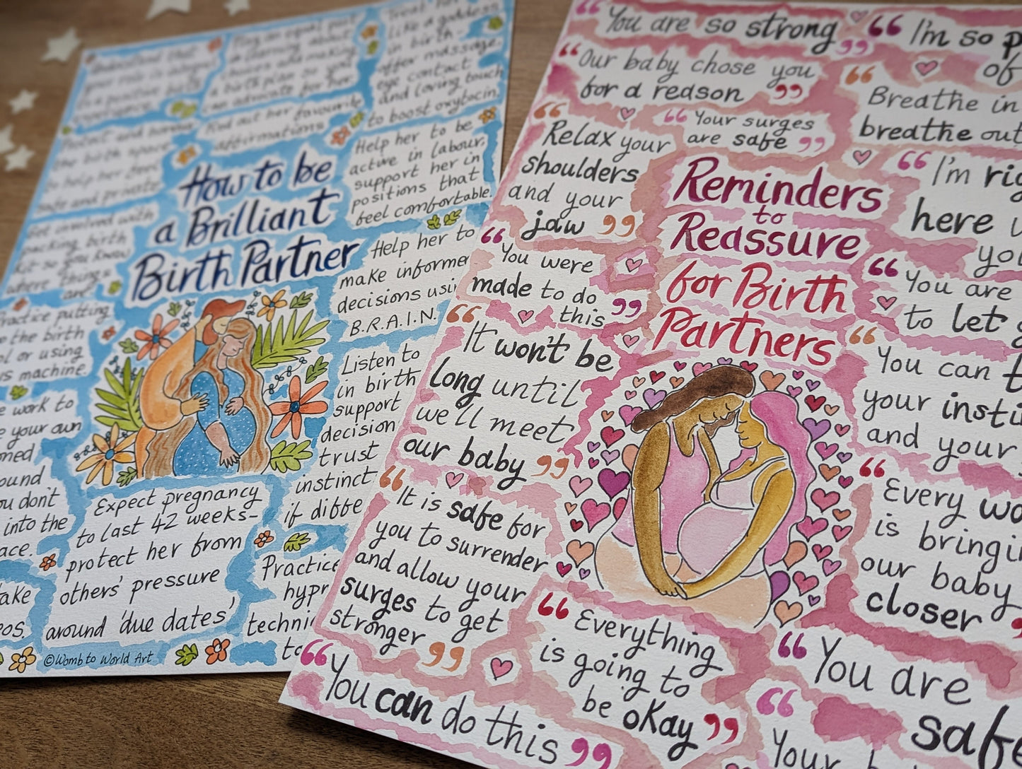 Birth Partner Affirmations Poster: Birth Education, Doula Print for Birth Partners Hypnobirthing (PDF Download)