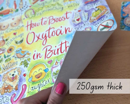 Oxytocin A2 Natural Birth 250gsm Poster Print | Antenatal Education | Doula Tool | Midwife Art | Birthworker | Hypnobirthing