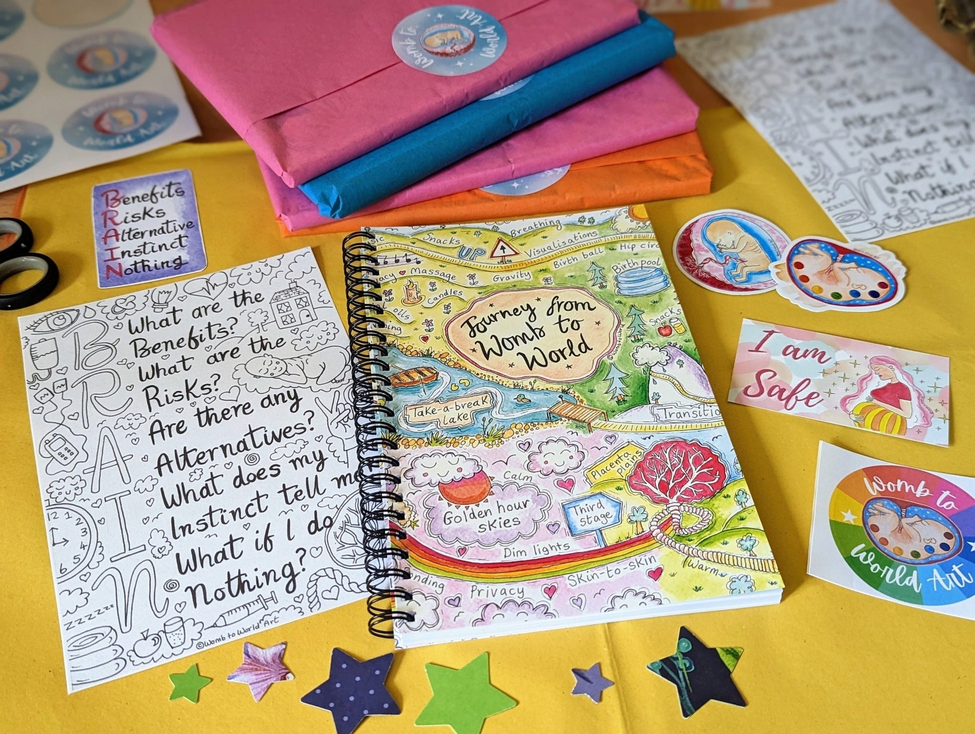 Stages of Birth A5 Midwife Notebook | Doula Notepad | New Baby Diary | Student Midwife | Pregnancy | Birthkeeper | Hypnobirthing