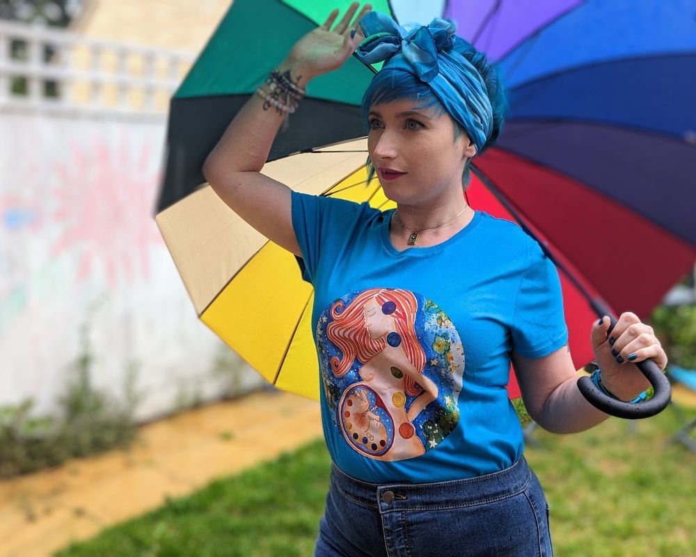 Organic Cotton Doula T-Shirt Pregnancy Chakras | Birth Worker Top | Birth Tshirt | Antenatal Education | Midwife Gift