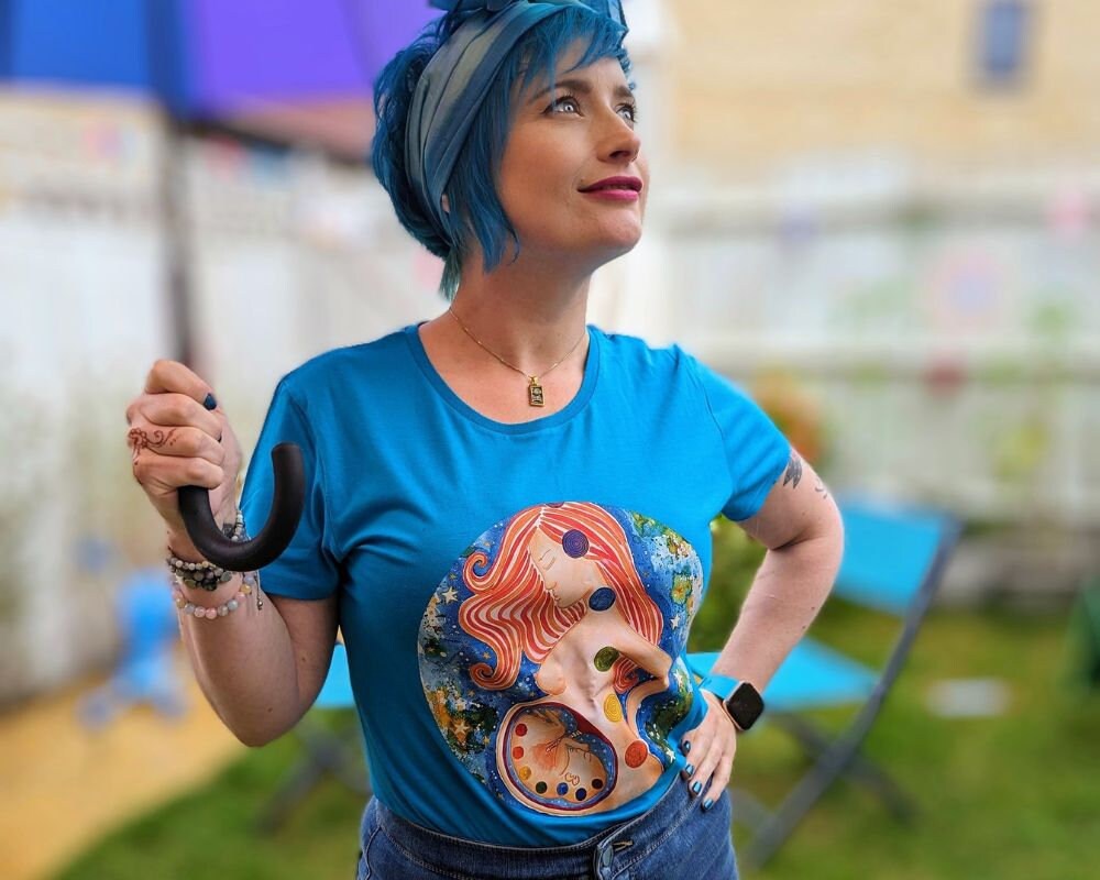 Organic Cotton Doula T-Shirt Pregnancy Chakras | Birth Worker Top | Birth Tshirt | Antenatal Education | Midwife Gift