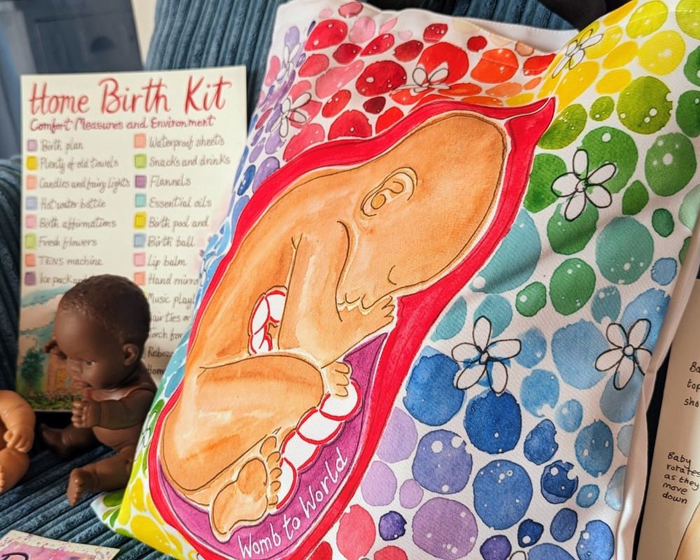 Rainbow Baby in Womb Bag | Pregnancy Maternity Bag | Doula Birth Bag | Hospital Bag | Midwife Gift Ideas