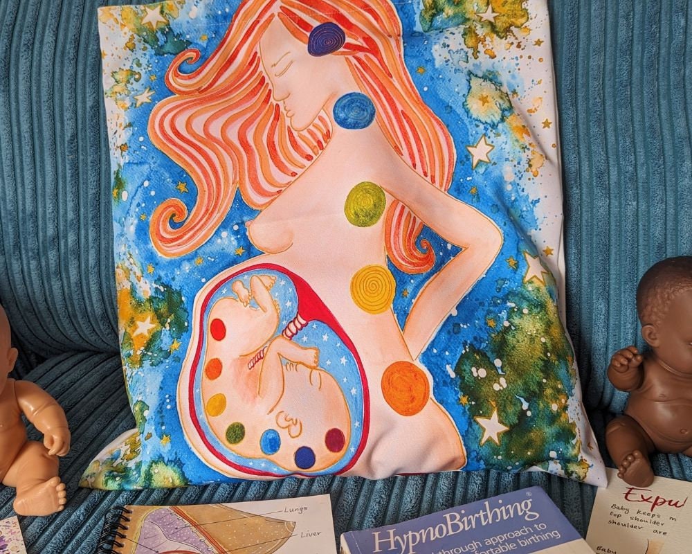 Chakras in Pregnancy Bag | Spiritual Maternity Bag | Birth Bag | Antenatal Education Gift | Midwife Gift