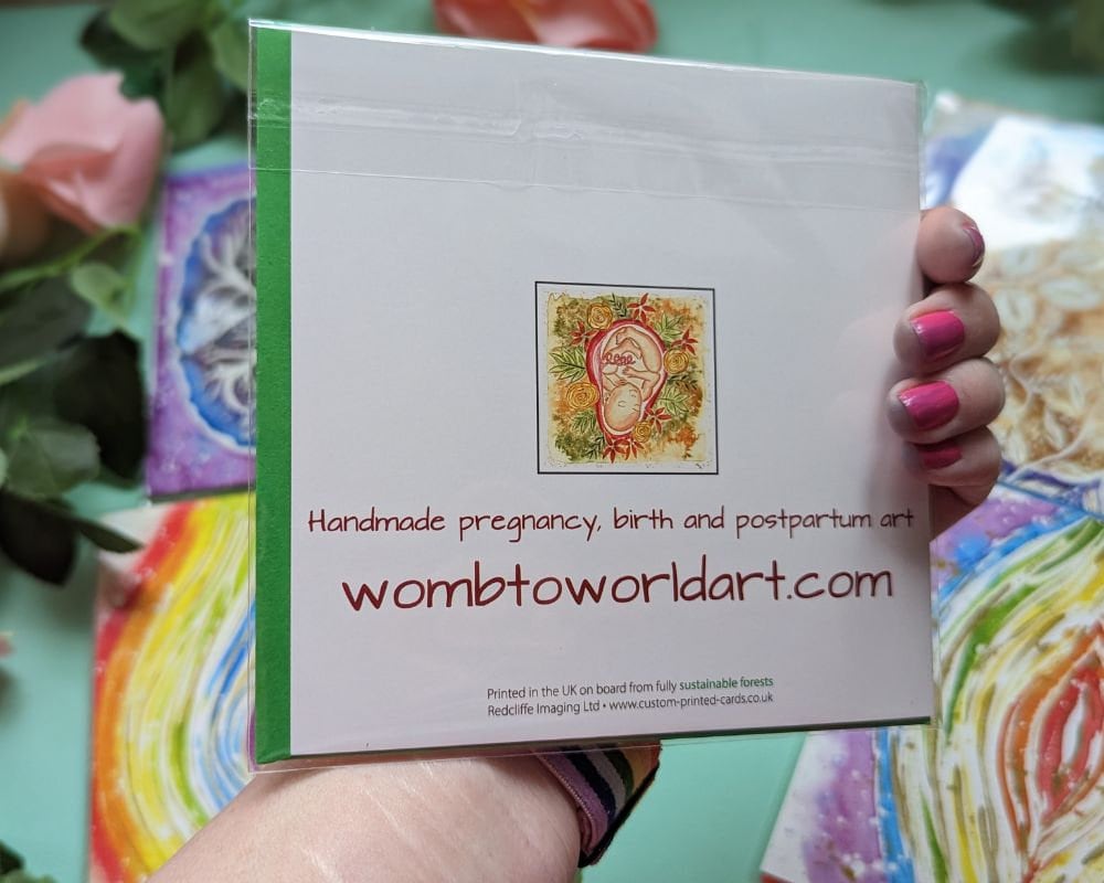 Chakras Birth Art Greetings Cards | Pregnancy Altar | Spiritual Birth | Pregnancy Card | Antenatal Class Gifts