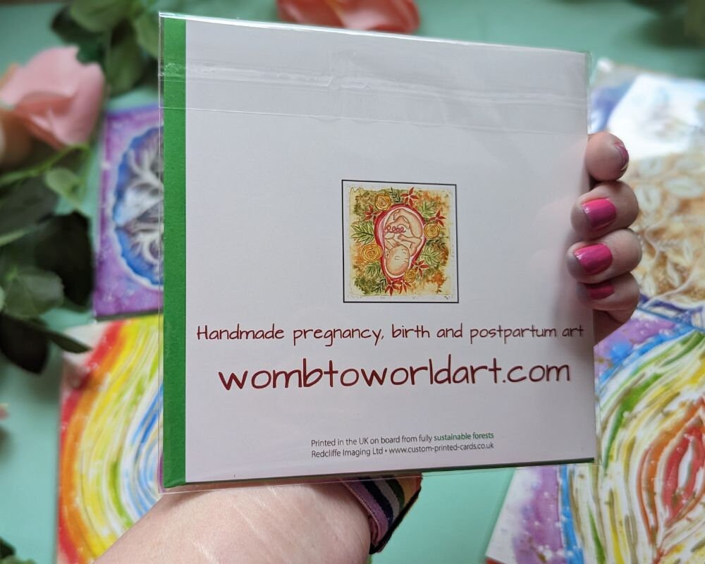 Full Moon Art Greetings Card: Spiritual Birth, Motherhood Art