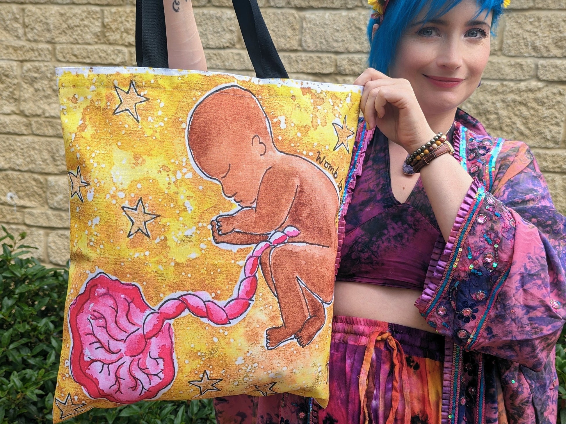 Baby in Womb Art Bag | Pregnancy Maternity Bag | Hospital Bag | Antenatal Education Gift | Midwife Gift