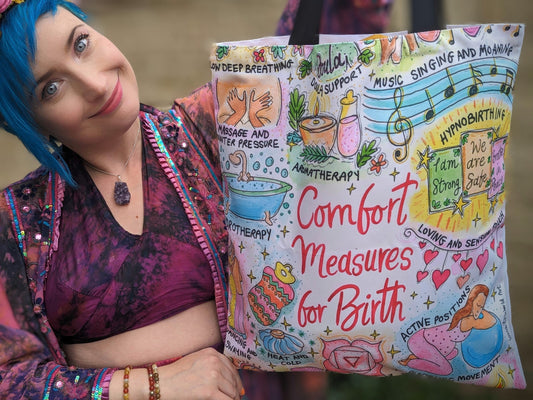 Comfort Measures for Birth Doula Tote Bag | Hypnobirthing Bag | Birth Bag | Antenatal Education Gift | Midwife Gift | Hospital Bag