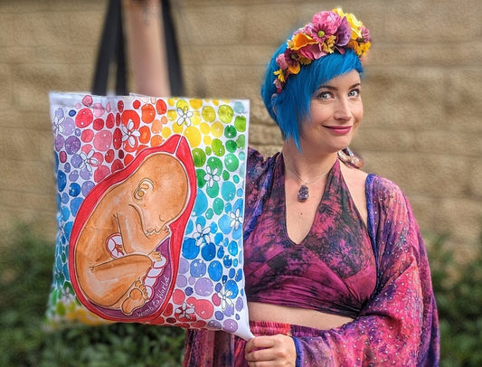 Rainbow Baby in Womb Bag | Pregnancy Maternity Bag | Doula Birth Bag | Hospital Bag | Midwife Gift Ideas