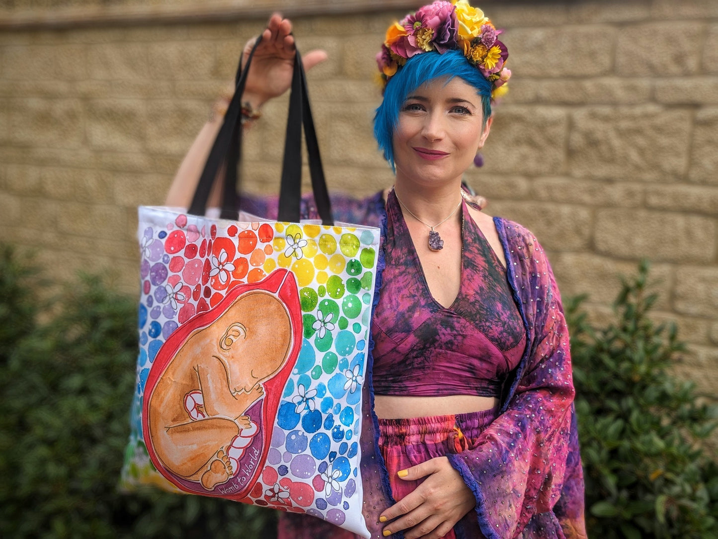 Rainbow Baby in Womb Bag | Pregnancy Maternity Bag | Doula Birth Bag | Hospital Bag | Midwife Gift Ideas