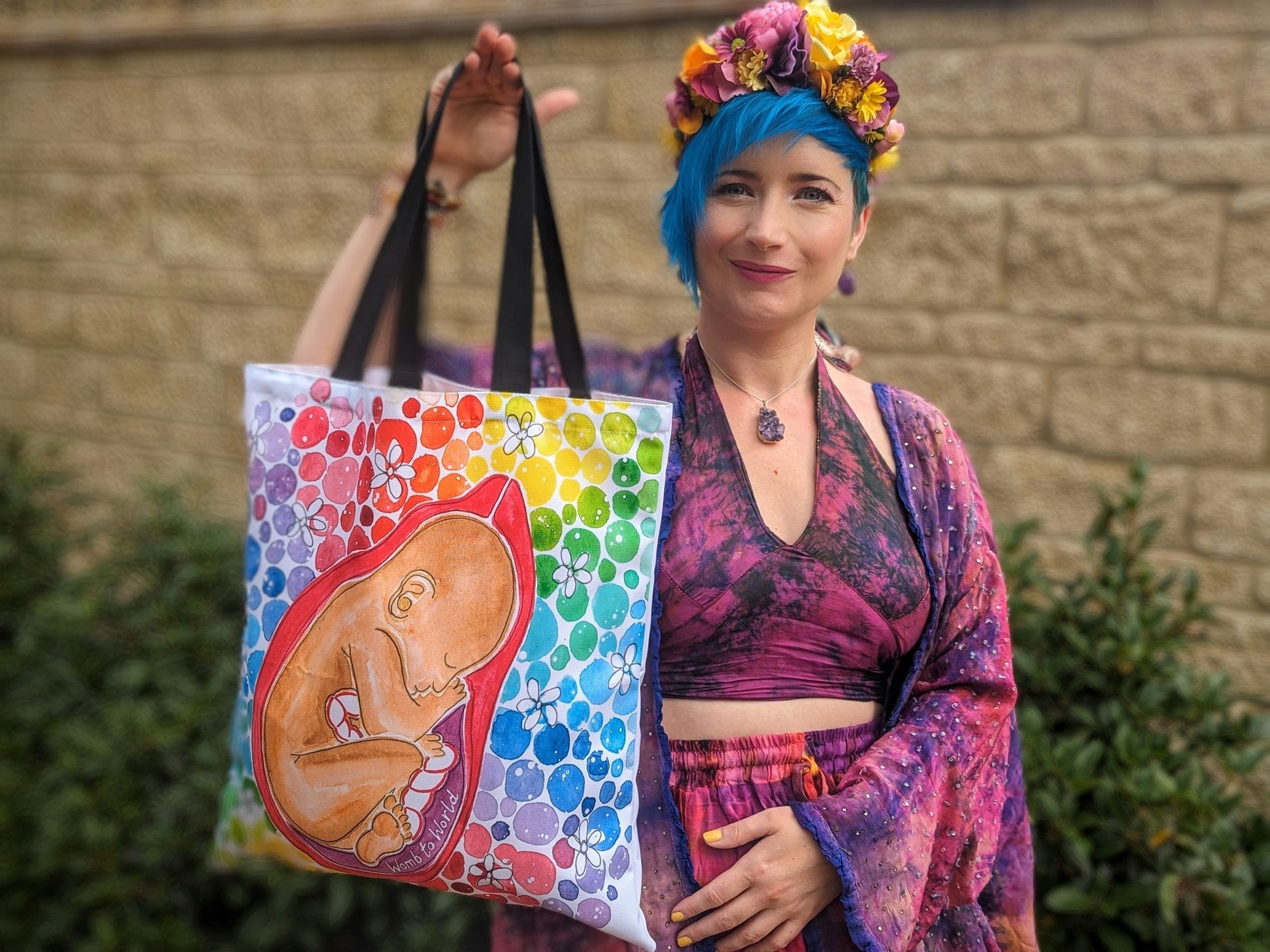 Rainbow Baby in Womb Bag | Pregnancy Maternity Bag | Doula Birth Bag | Hospital Bag | Midwife Gift Ideas
