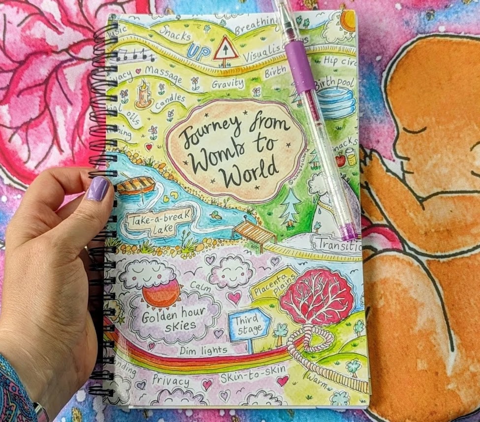 Stages of Birth A5 Midwife Notebook | Doula Notepad | New Baby Diary | Student Midwife | Pregnancy | Birthkeeper | Hypnobirthing