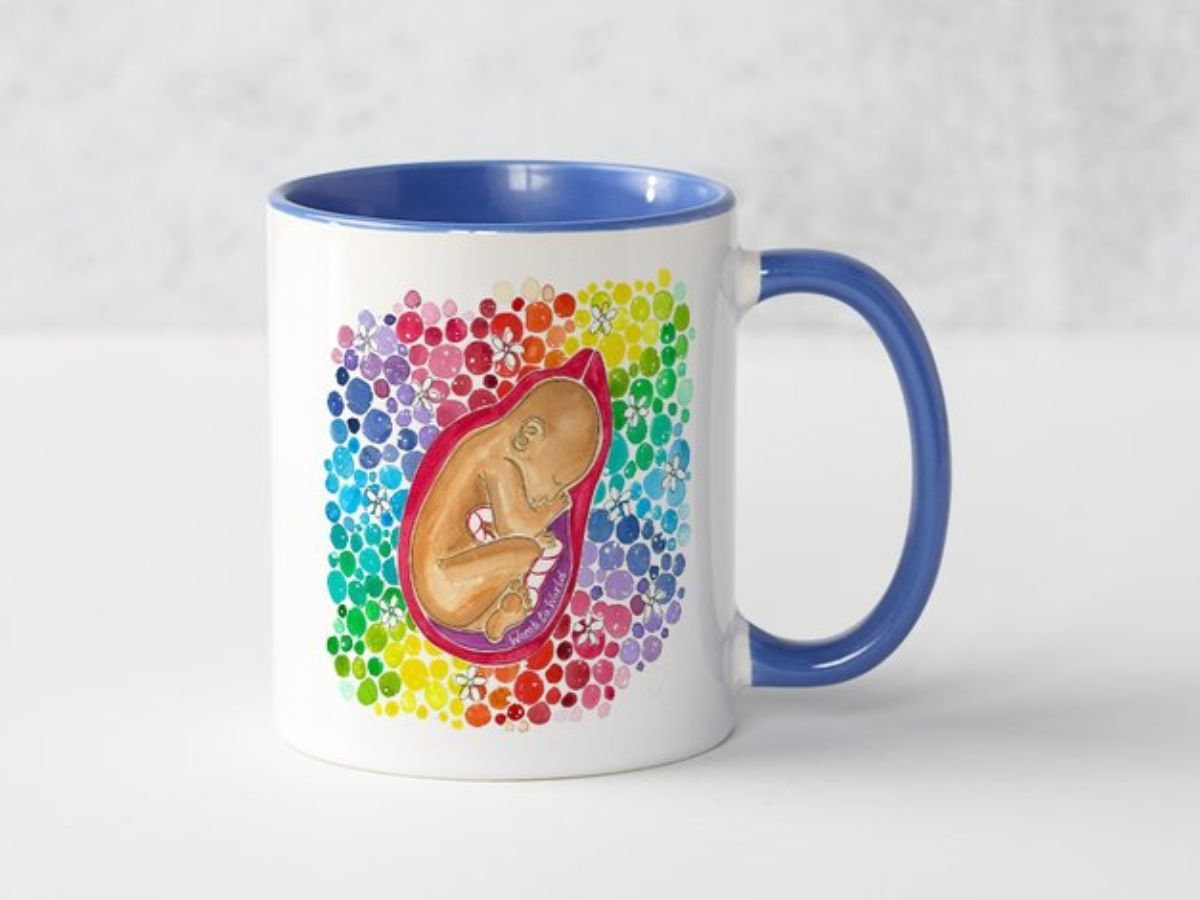 Baby in the Womb Mug | Birth Art | Doula Gift | Midwife | Pregnancy Mug | Birthworker | Mother's Day