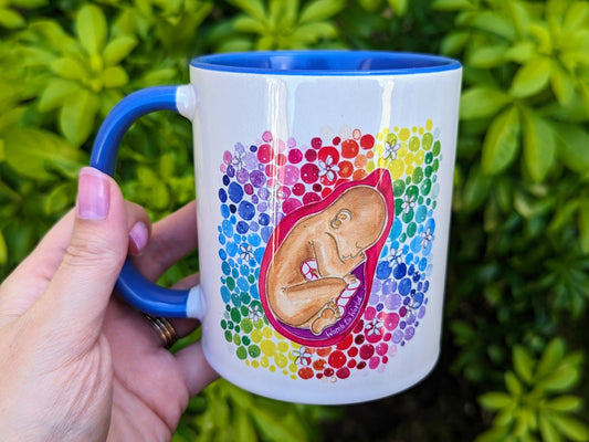 Baby in the Womb Mug | Birth Art | Doula Gift | Midwife | Pregnancy Mug | Birthworker | Mother's Day