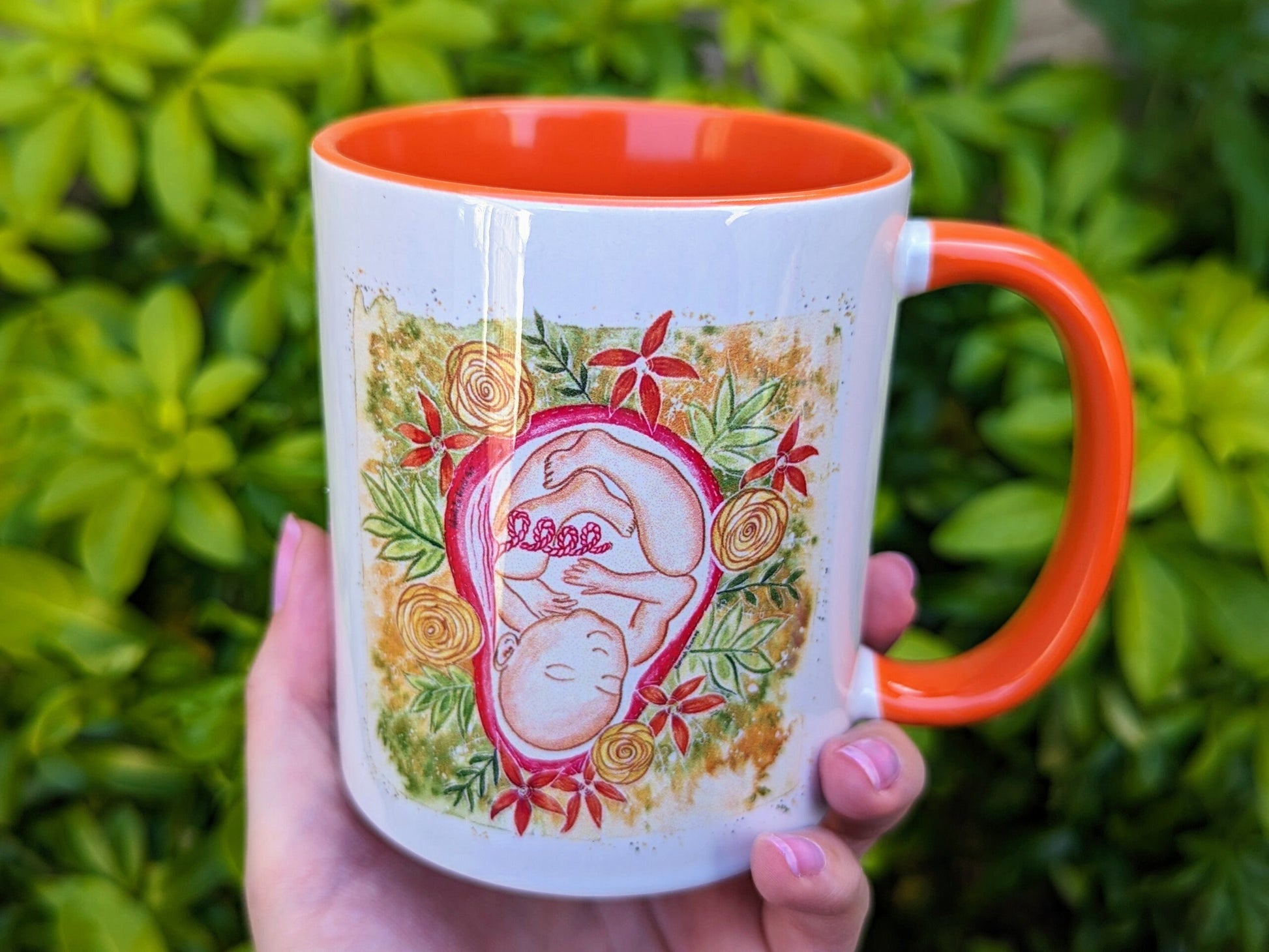 Baby in the Womb Mug | Birth Art | Doula Gift | Midwife | Pregnancy Mug | Birthworker | Mother's Day