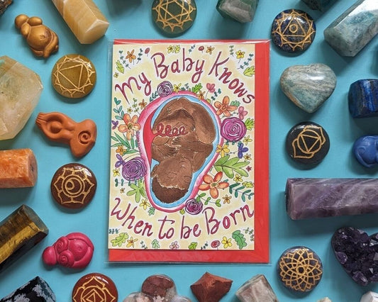 Full Term Pregnancy Card: Baby Affirmation, Womb Art