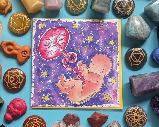 Cosmic Womb Baby Pregnancy Card | Hypnobirthing Goody Bags | Birth Education Handouts | Pregnancy Card | Antenatal Class Gifts