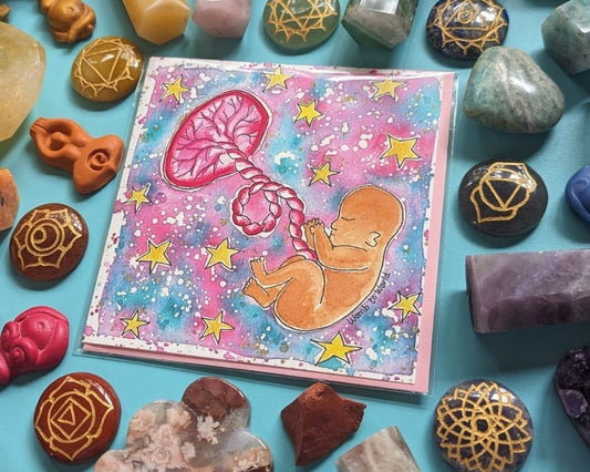 Placenta Womb Baby Pregnancy Card | Hypnobirthing Goody Bags | Birth Education Handouts | Pregnancy Card | Antenatal Class Gifts