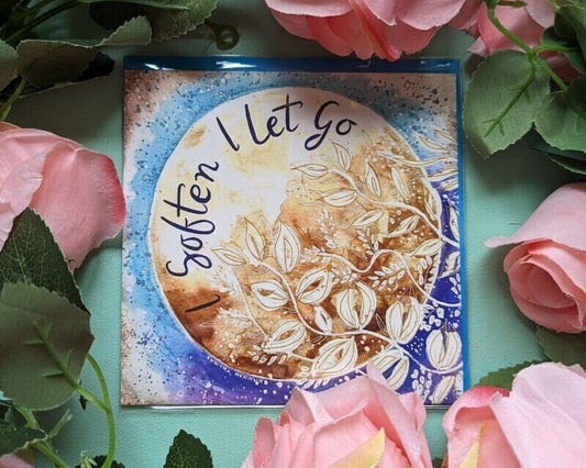 Full Moon Art Greetings Card: Spiritual Birth, Motherhood Art