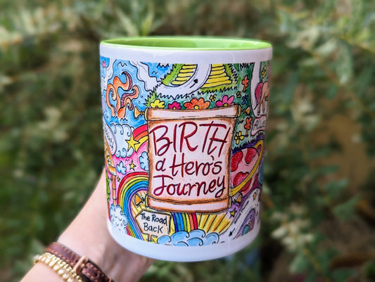 Hero's Birth Journey Midwife Mug | Antenatal Education | Doula Gift | Birthing From Within | Pregnancy Cup | Birthkeeper | Hypnobirthing