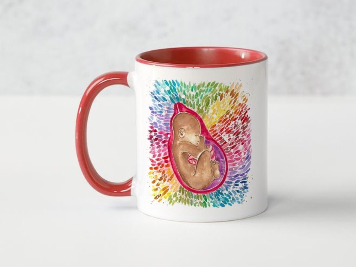 Rainbow Baby Mug | Birth Art | Doula Gift | Midwife | Pregnancy Mug | Birthworker | Mother's Day