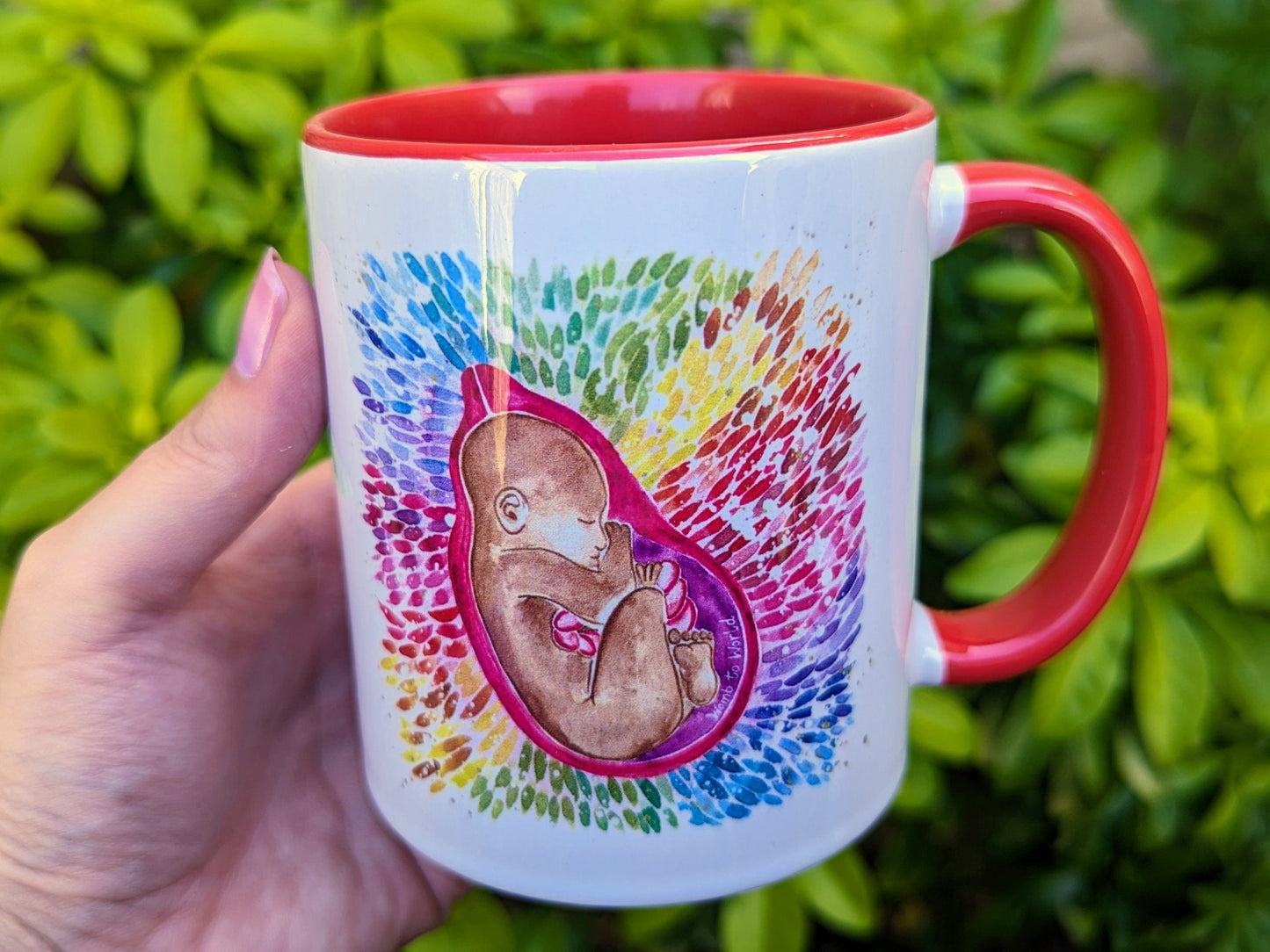 Rainbow Baby Mug | Birth Art | Doula Gift | Midwife | Pregnancy Mug | Birthworker | Mother's Day