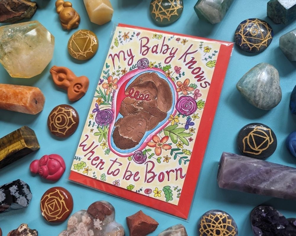 Full Term Pregnancy Card: Baby Affirmation, Womb Art
