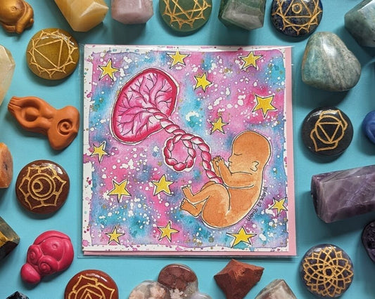 Placenta Womb Baby Pregnancy Card | Hypnobirthing Goody Bags | Birth Education Handouts | Pregnancy Card | Antenatal Class Gifts