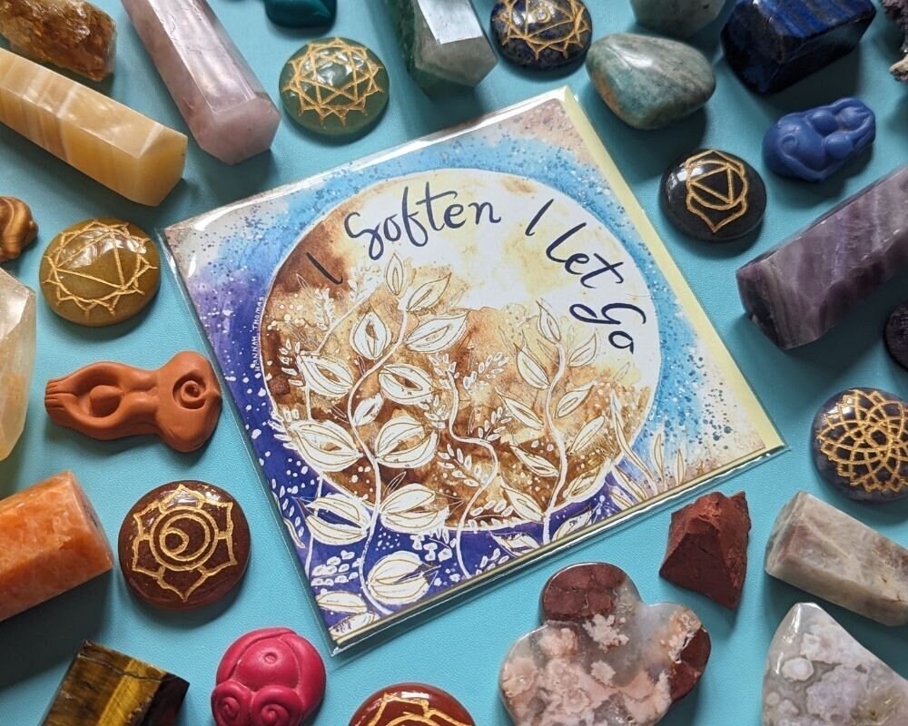 Full Moon Art Greetings Card: Spiritual Birth, Motherhood Art