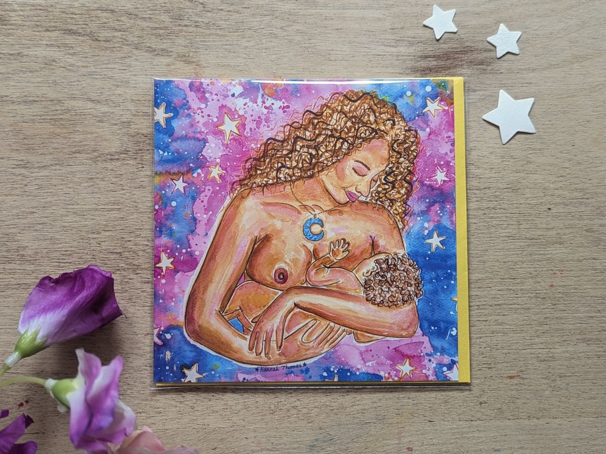 Breastfeeding Greetings Card | Doula | Black Breastfeeding Mother | Lactation Cards IBCLC | Milestone