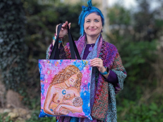 Breastfeeding Art Tote Bag | IBCLC Bag | Breast Art Bag | Peer Supporter | Midwife Gift