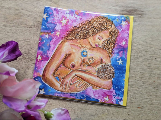 Breastfeeding Greetings Card | Doula | Black Breastfeeding Mother | Lactation Cards IBCLC | Milestone