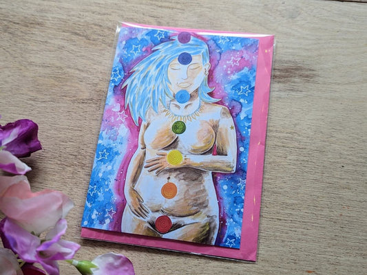 Spiritual Postpartum Watercolor Art Card: New Mother Gift