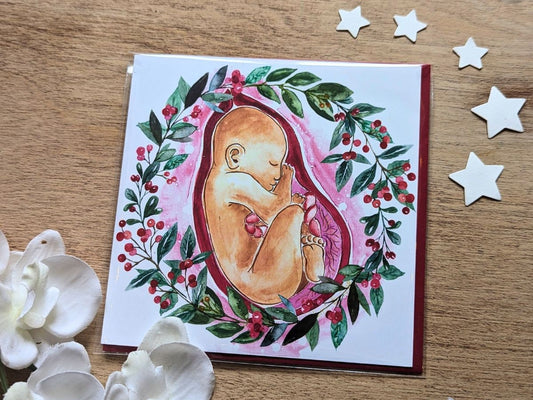 Pregnancy Christmas Card | Bump's First Christmas | Pregnancy Card | Antenatal Class Gifts | Doula Client Cards