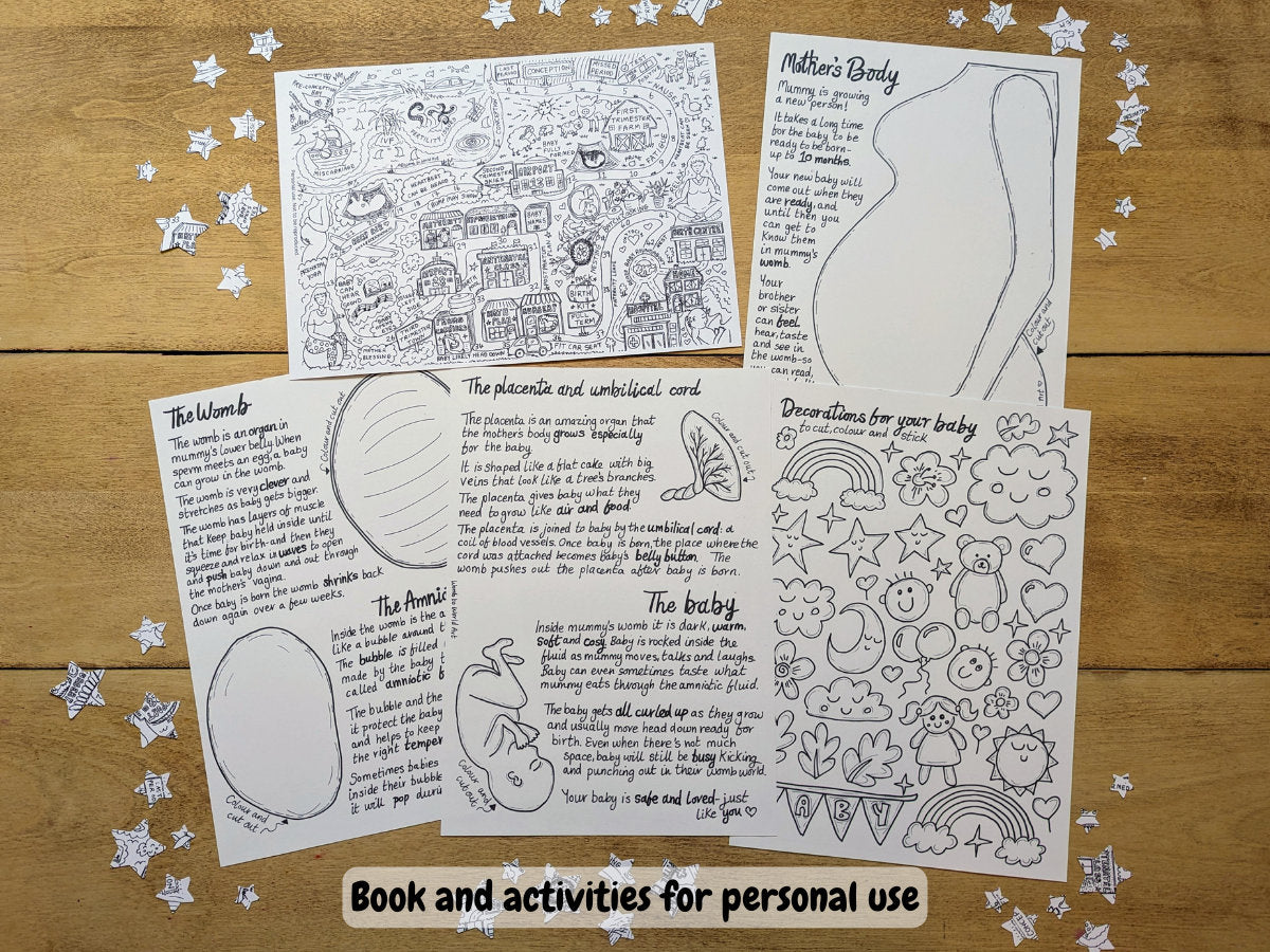 Children&#39;s pregnancy and birth education activity pack by Womb to World Art