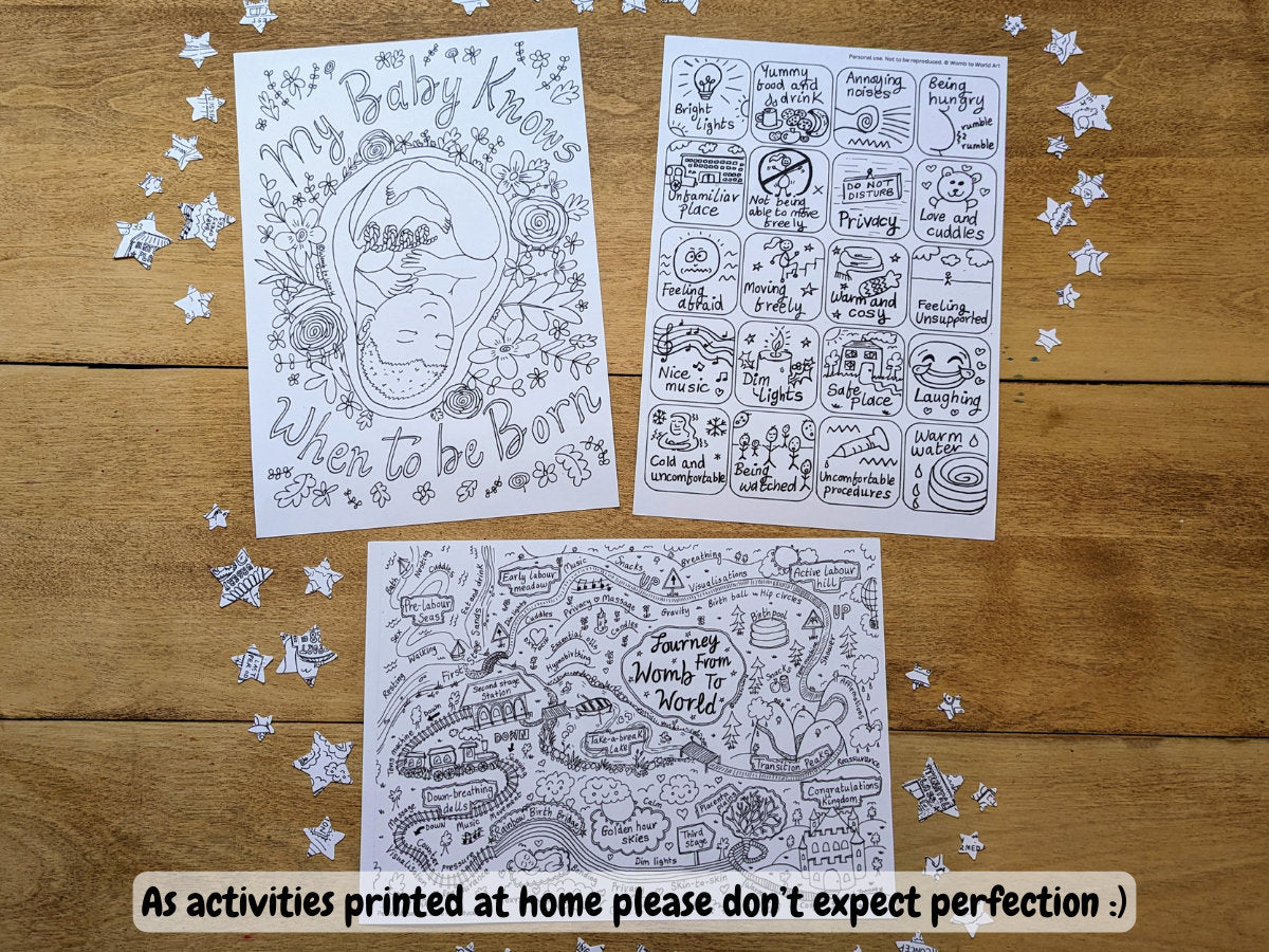 Children&#39;s pregnancy and birth education activity pack by Womb to World Art
