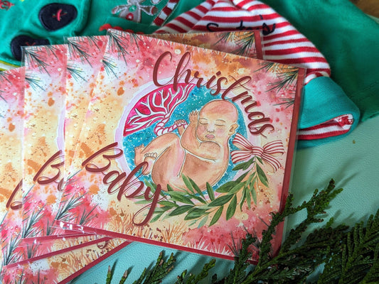 Christmas Baby Watercolor Cards: Doula Client Gifts