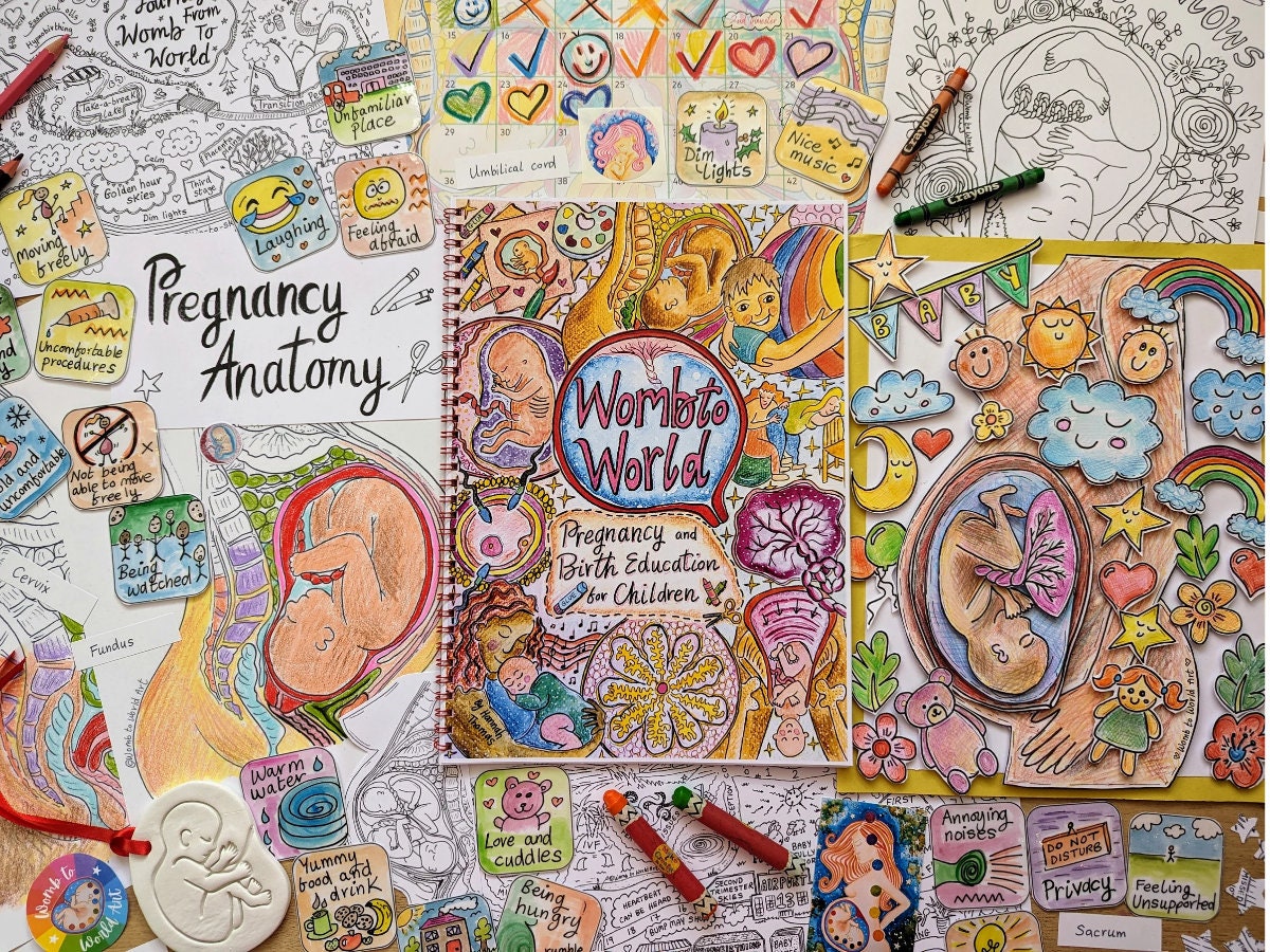 Children&#39;s pregnancy and birth education activity pack by Womb to World Art
