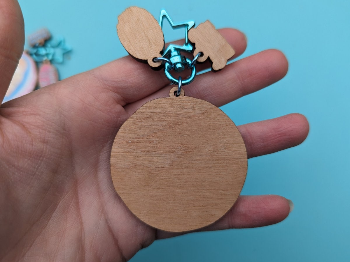 Wooden Doula Keychain: Watercolor Baby Art, Birthkeeper Gift