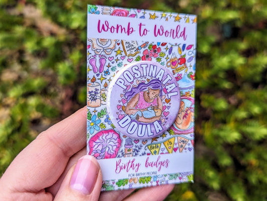 Postnatal Doula Badge: Watercolour Pregnancy Pin Doula Thank You Gifts