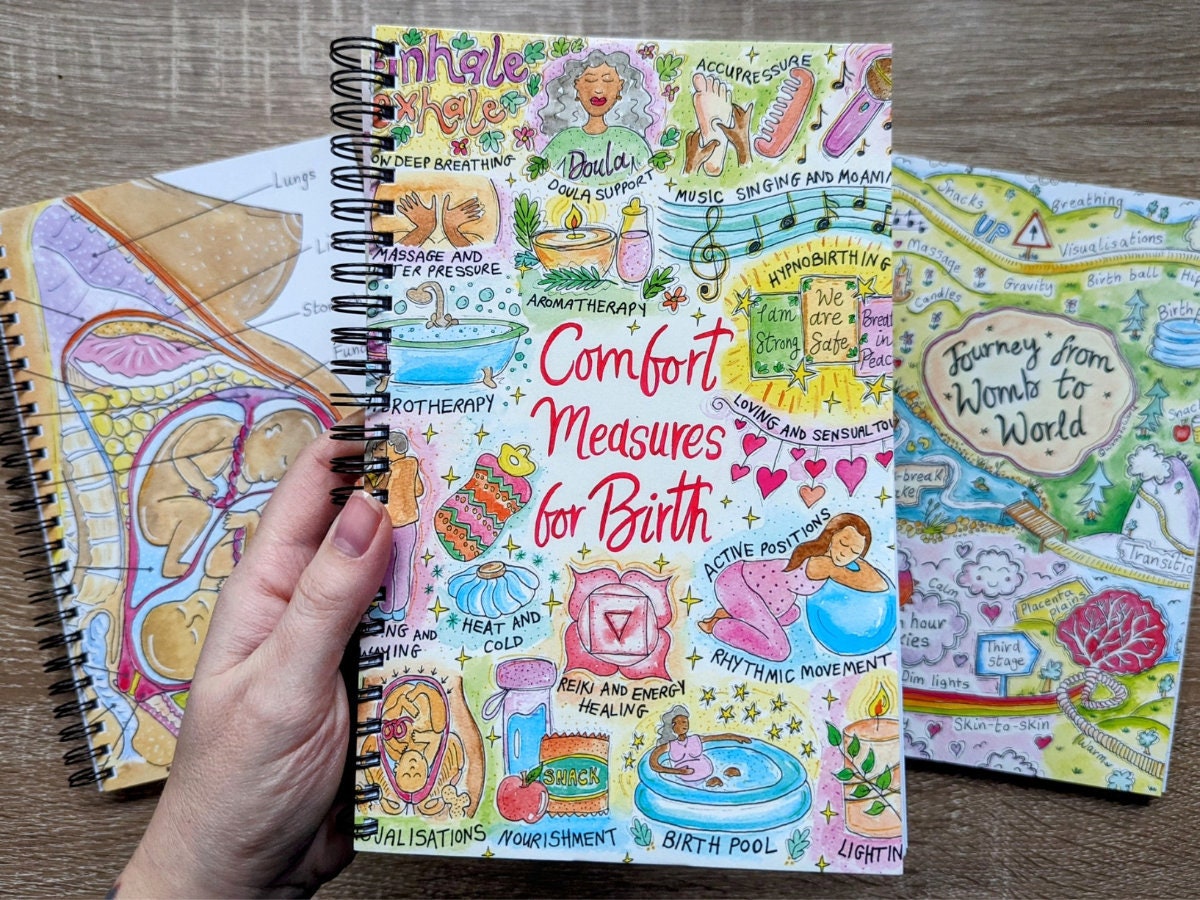 Birth Comfort Measures Doula Notebook | Midwife Notepad | Student Midwife Notebook | Pregnancy Gift | Birthkeeper | Hypnobirthing