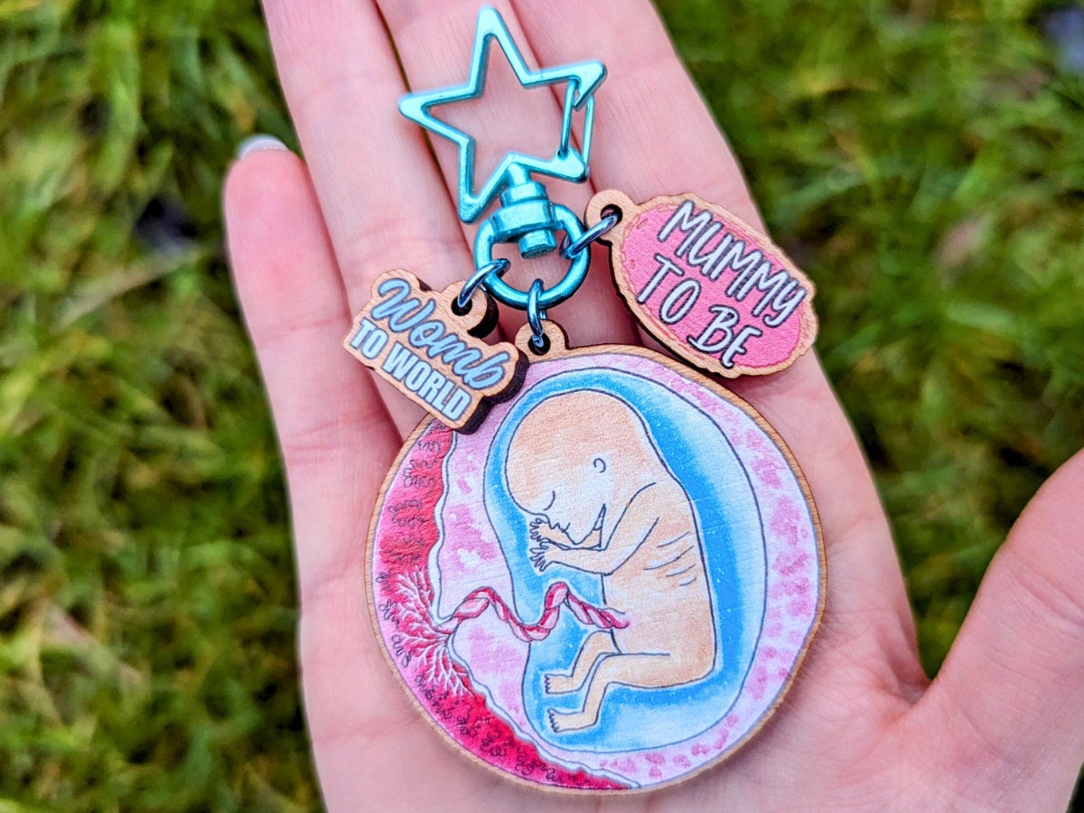 Mummy To Be Keychain: Watercolor Baby Art, Pregnancy Gift