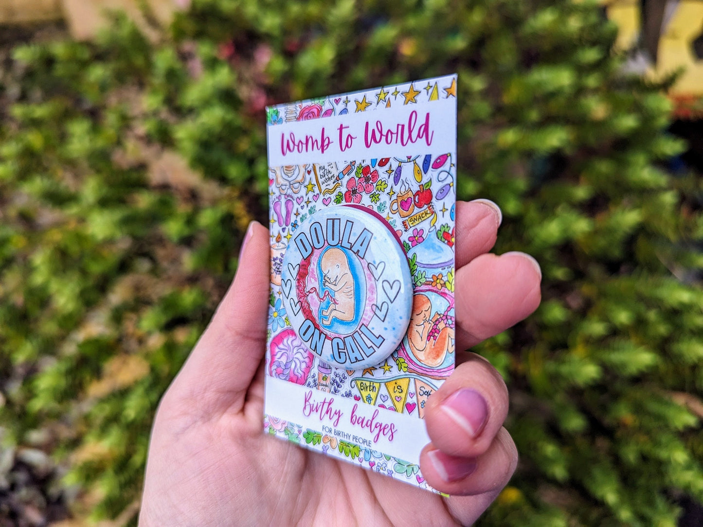 Doula On Call Badge: Metal Button Pin, Birth Doula Badge Gift
