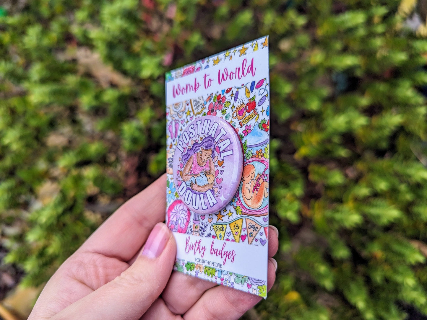 Postnatal Doula Badge: Watercolour Pregnancy Pin Doula Thank You Gifts