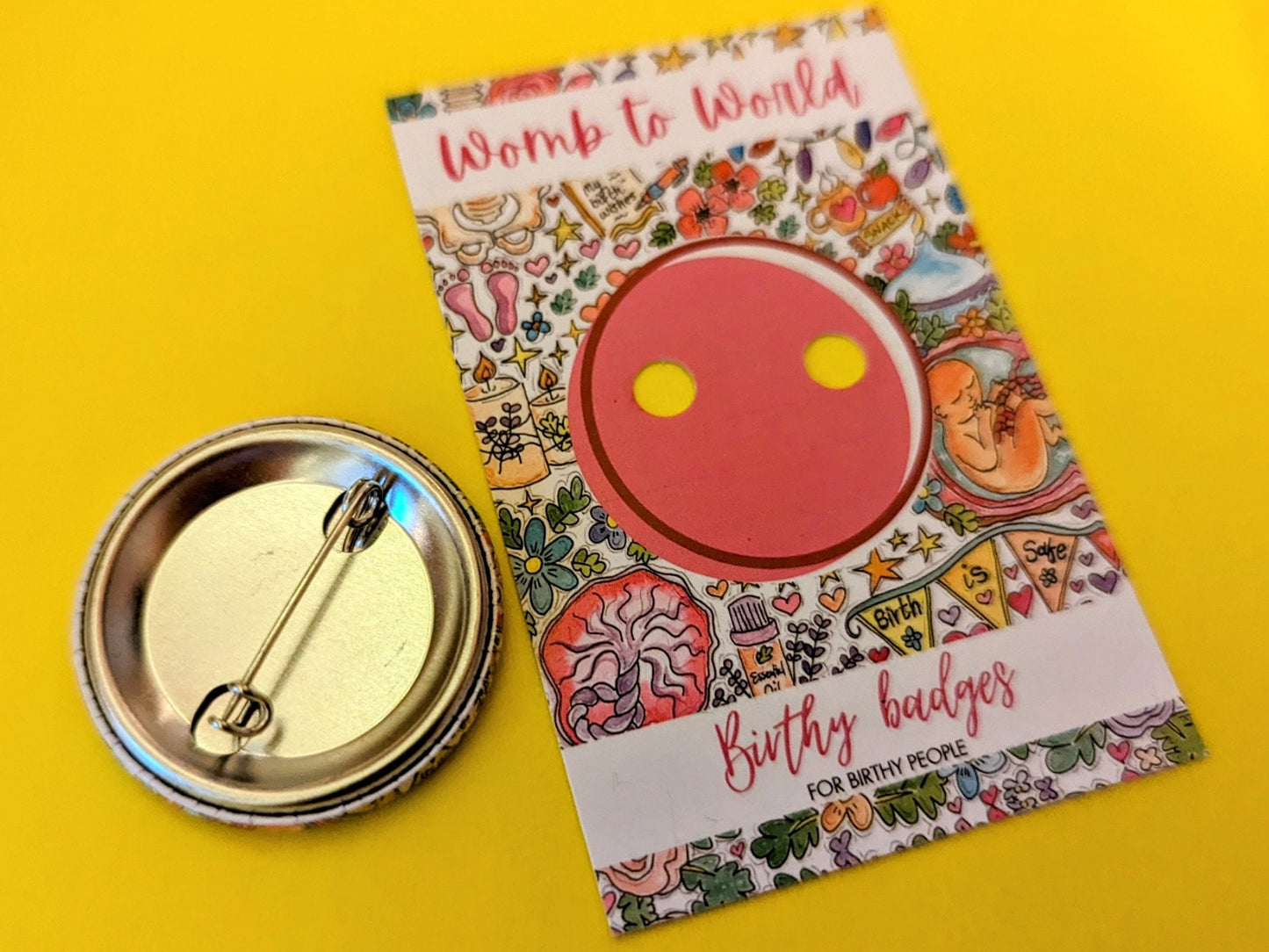 Birth Photographer Badge: Watercolour Baby Art Metal Pin