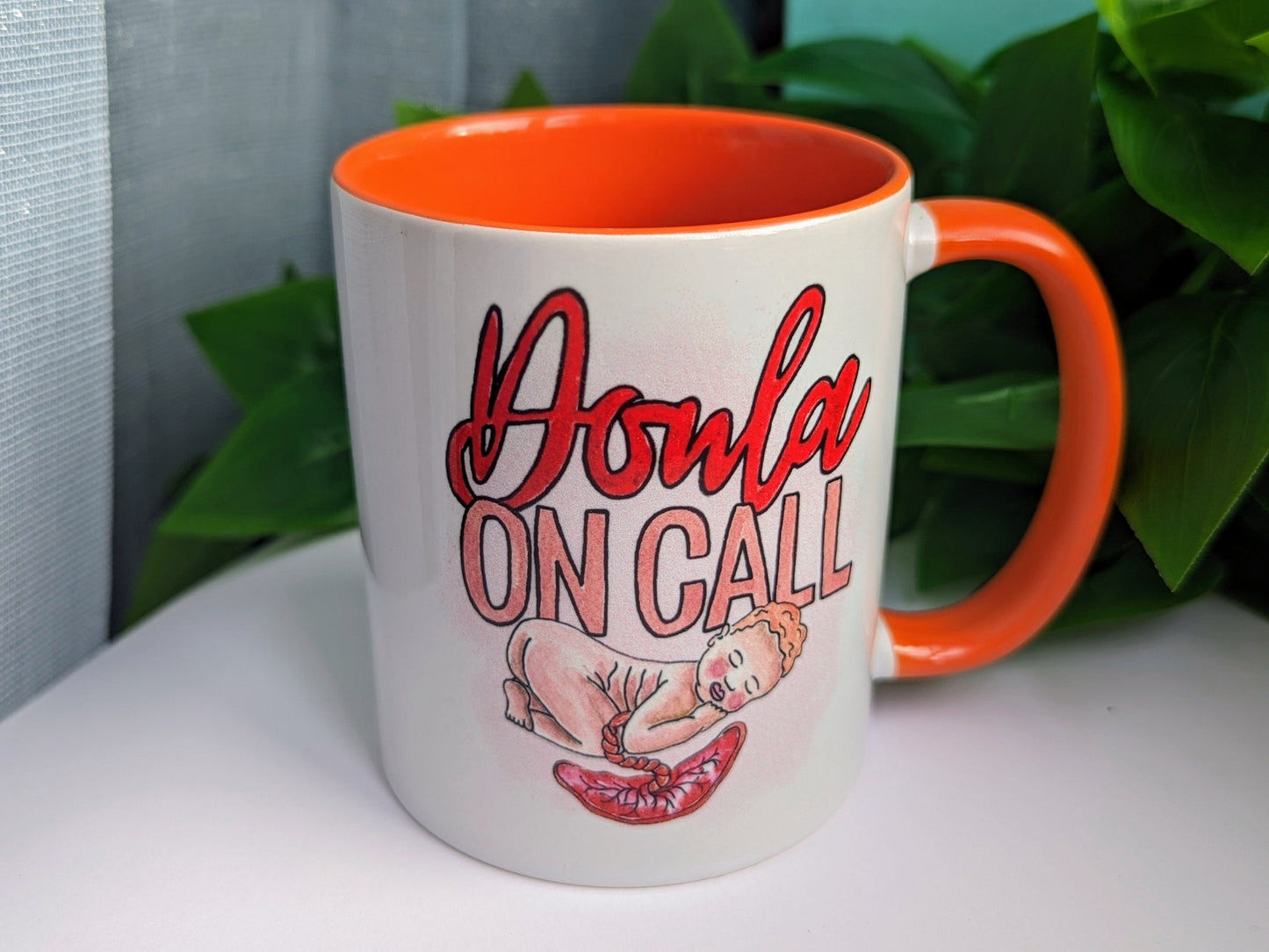 Doula On Call Mug: Birth Art Gift for Birthworker