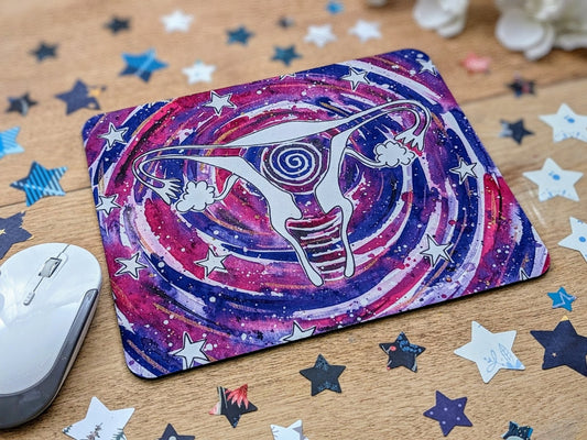 Cosmic Womb Mouse Mat | Yoni Artwork Desk Pad | Student Midwife | Womb Healer | Midwifery Gift | Doula Gifts | Uterus Birthkeeper Art