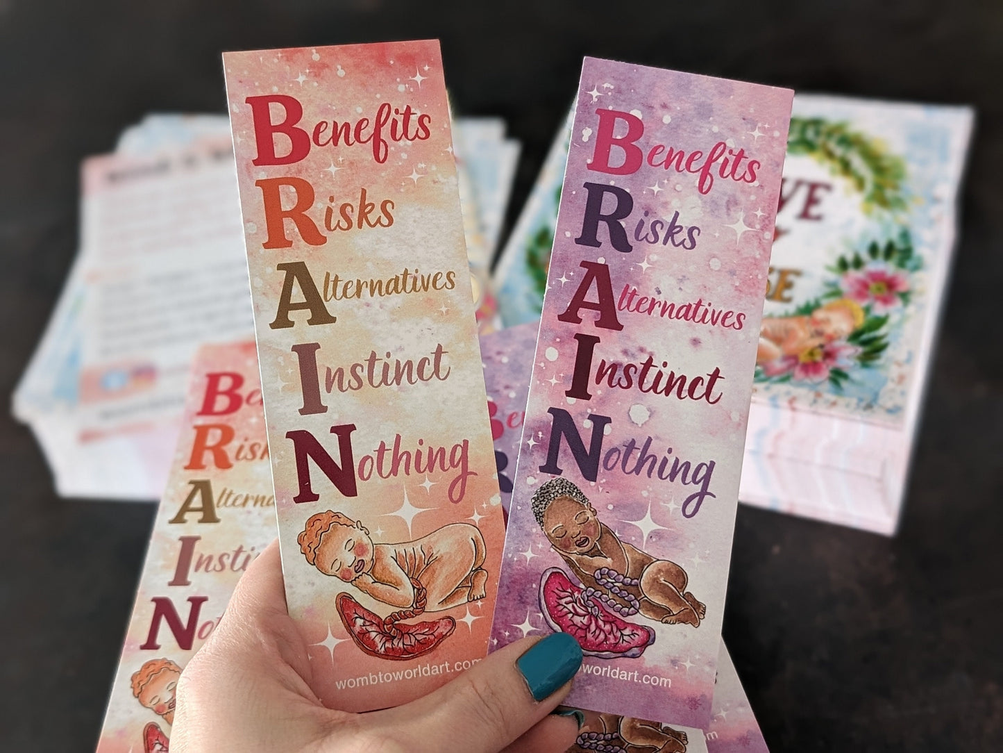 Doula Client Goodie Bag Bookmarks + Bonus Cards, Prints | Hypnobirthing | Doula Client Materials | Midwife Handouts