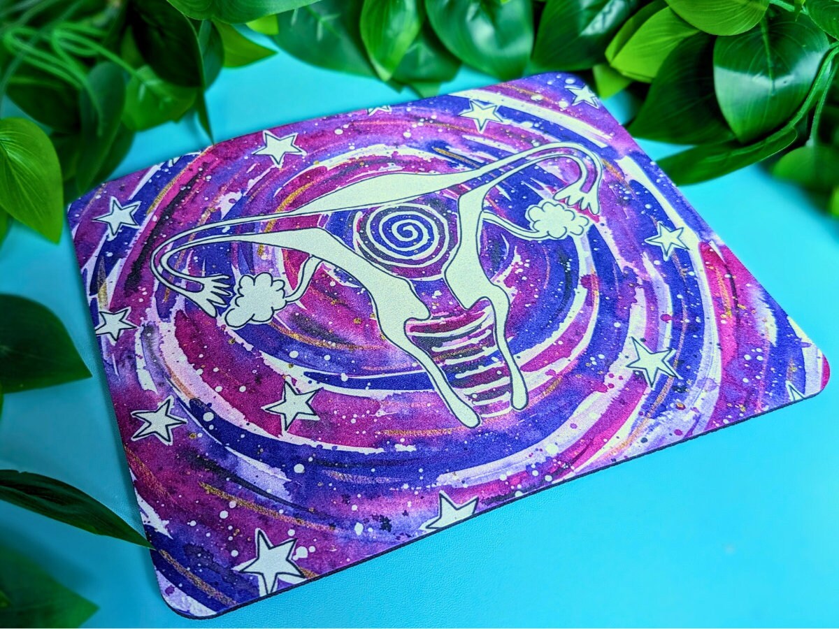 Cosmic Womb Mouse Mat | Yoni Artwork Desk Pad | Student Midwife | Womb Healer | Midwifery Gift | Doula Gifts | Uterus Birthkeeper Art