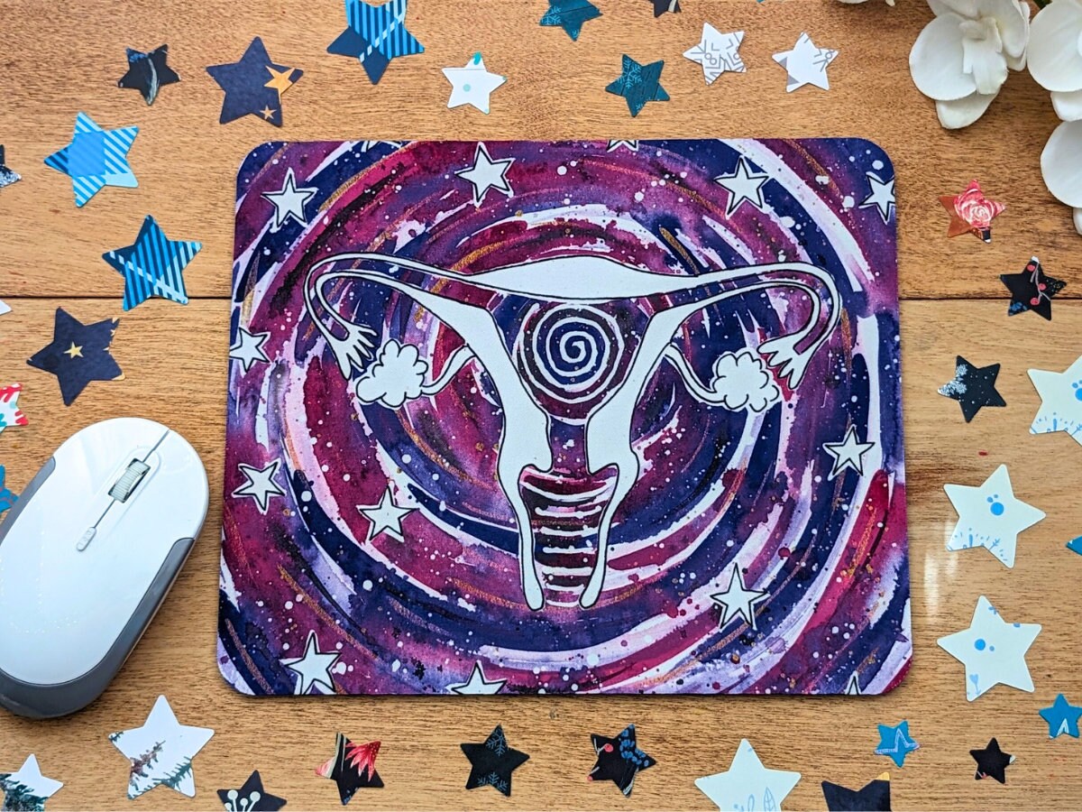 Cosmic Womb Mouse Mat | Yoni Artwork Desk Pad | Student Midwife | Womb Healer | Midwifery Gift | Doula Gifts | Uterus Birthkeeper Art